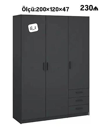 Ev üçün mebel: Qarderob dolabı – G_1 modeli Ölçü: 200 × 120 × 47 sm Qiymət: 230 ₼ — 1