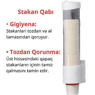 ləpə qablari: Stəkan Qabı – divara quraşdırılan, şaquli dispenser - Gigiyena — 1