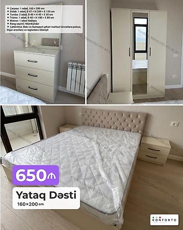 Ev və bağ: Yataq dəsti – 160×200 sm Komplekt: - Çarpayı: 1 ədəd, 160×200 sm - — 1