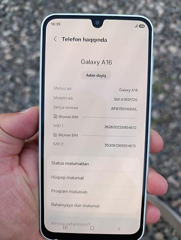 samsung galaxy s20 qiymeti: Samsung Galaxy A16, 128 GB, rəng - Yaşıl, İki sim kartlı — 5