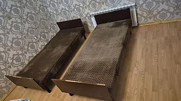 Çarpayılar: Taxta tək nəfərlik çarpayılar – 2 ədəd - Material: möhkəm ağac — 1