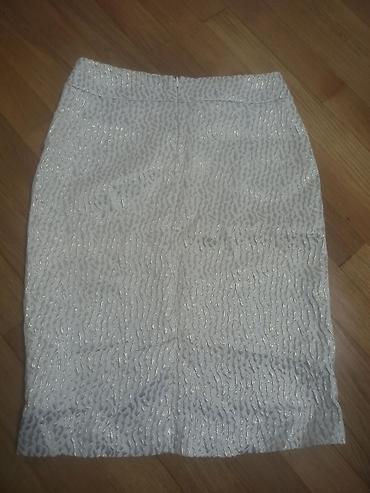 mini etek: Ağ rəngli zərli ətək Ölçü: 38 2 dəfə geyinilib - Model: qələm (pencil) — 3