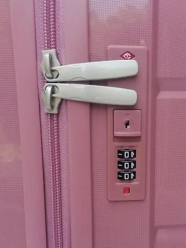 Putni koferi i torbe: Tvrdi kofer na točkiće – ružičasta boja - Materijal: tvrda — 3