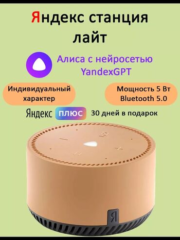 Dinamiklər və kolonkalar: İşlənmiş Yandex Kolonka, Növ - Smart, rəng - Bej