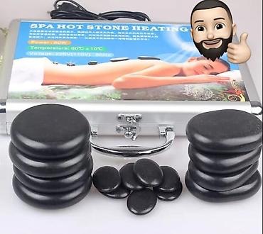 bambu: 16pcs i̇sti masaj daşı bazalt daşları dəsti rock spa yağlı masaj — 2