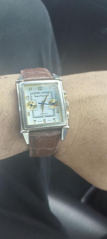 кожан: Часы Girard-Perregaux (GP) с квадратным корпусом и кожаным ремнем - — 3