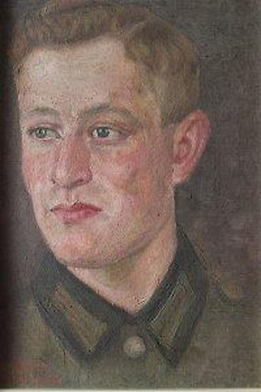 ugaona garnitura u p: PORTRET AUSTRIJSKOG VOJNIKA, 19,5X26, ULJE NA LESONITU, 1943 | Stari — 4