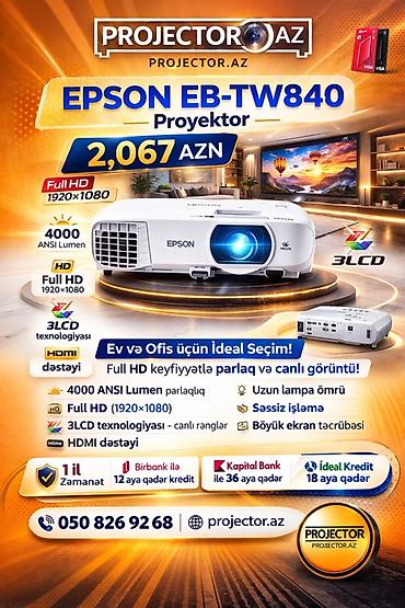 proyektor qiymetleri: Yeni Portativ Proyektor Epson, Ödənişli çatdırılma — 2