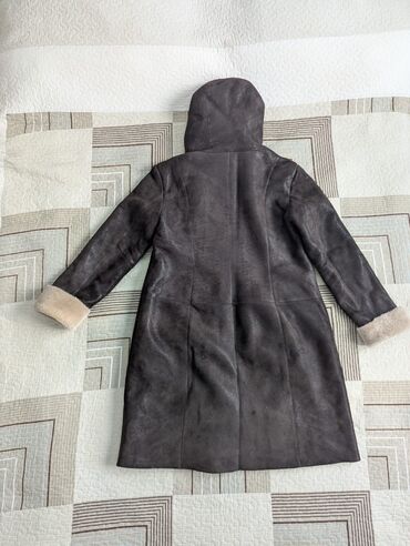 Дубленки: Дубленка, Классическая модель, По колено, С капюшоном, 4XL — 7