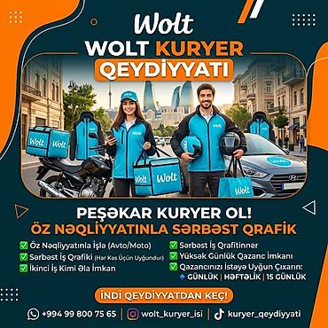 taksi operator: Moto-kuryer tələb olunur, Gündəlik ödəniş, Təcrübəsiz — 1