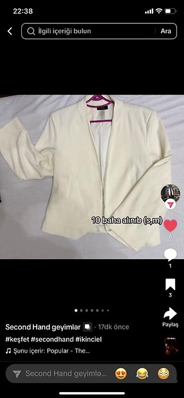 Ağ rəngli qadın blazer ceket - Klassik, düyməsiz dizayn - Yüngül