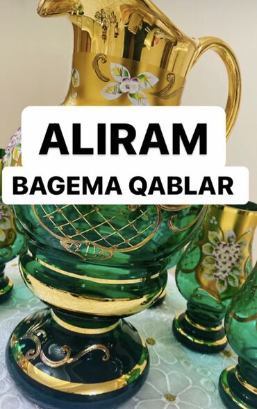 Stəkanlar: ALIRAM qədimi bagema qablar xrustal qablar gümüs esyalar və hersey