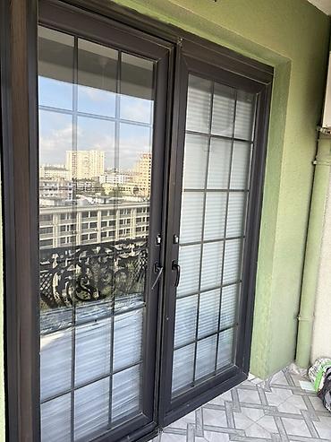 qapi rezinleri: İkitaq-lı balkon/qapı sistemi - Material: alüminium profilli, tünd — 2