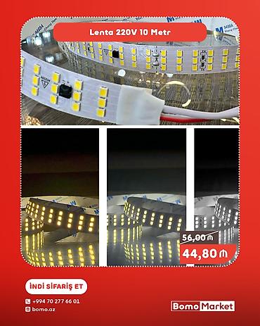 led lent: Lenta LED işıq zolağı – 220V, 10 metr - Birbaşa 220V şəbəkəyə — 1