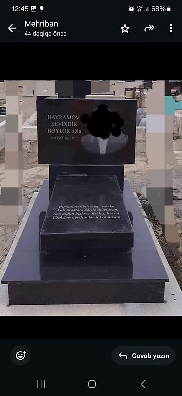 Başqa xidmətlər: Büst 'abidə'mərmər qranit sbidə daşı işləri — 1