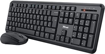 беспроводные клавиатура и мышь: Набор беспроводной клавиатуры и мыши Trust Ymo - раскладка Qwerty UK