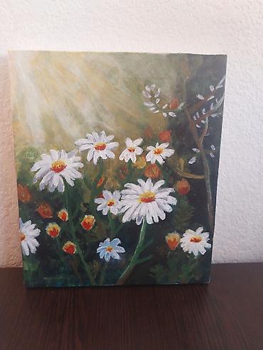 papatya: 17×20. Əl işi rəsm tablosu – “Papatyalar” - Texnika: akril boya - — 1