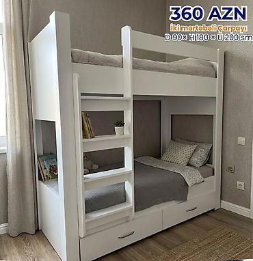 rahat mebel: İki mərtəbəli çarpayı – 360 AZN Ölçülər: D 90 × H 180 × U 200 sm — 1