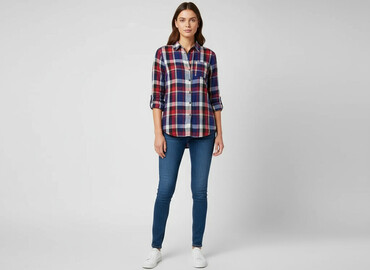 czarne spodnie i koszula: New Look, Women`s shirt, size L