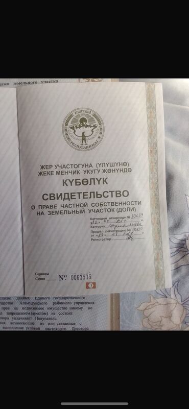 продаю дом киргизия 1: 132 соток, Для сельского хозяйства, Договор купли-продажи