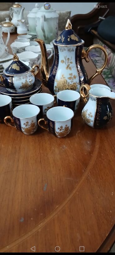 Çay dəstləri və servizlər: Çay dəsti, rəng - Göy, Farfor, Almaniya