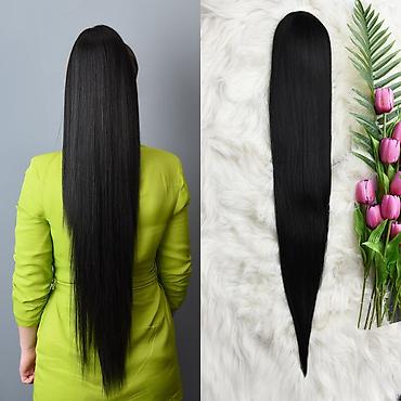 Perike i klipse: Ekstenzija rep – duga, ravna, crna (1b) - Tip: ekstenzija za kosu u — 1