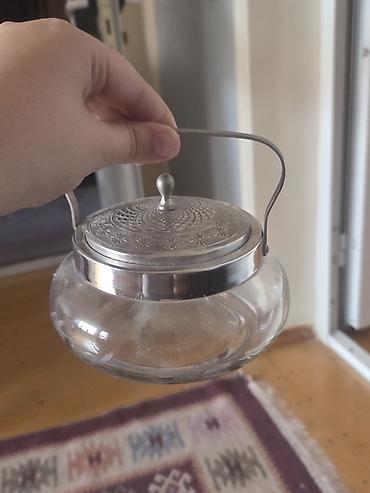 samovar cay: Şüşə qab – metal qapaqlı və tutacaqlı - Material: şəffaf qalın şüşə — 2