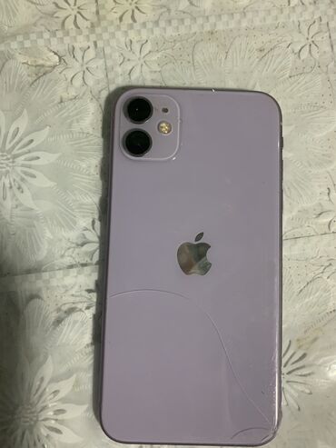 айфон жаны: IPhone 11, Колдонулган, 128 ГБ, Deep Purple, Заряддоочу түзүлүш, Куту, 78 %