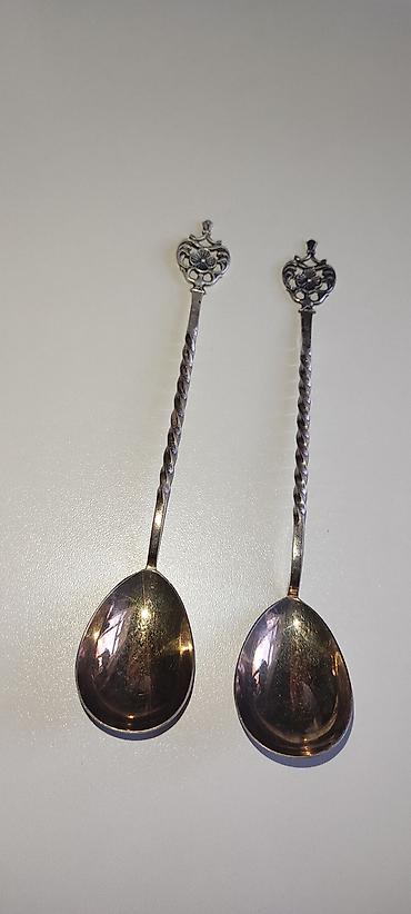 qasig: Gümüş çay qaşıqları dəsti (2 ədəd) - Material: 98 faiz tam gümüş — 8