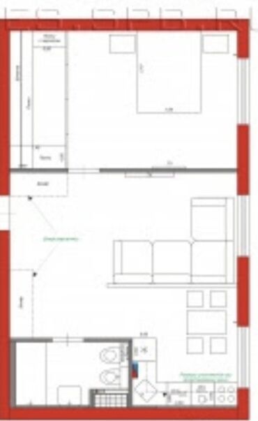 сдаю квартира робочий городок: 1 комната, 25 м², С мебелью, Без мебели