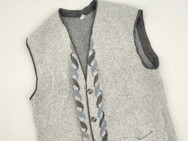 kup sweter: Kamizelka męska dzianinowa, bezrękawnik - Kolor: jasnoszary melanż z