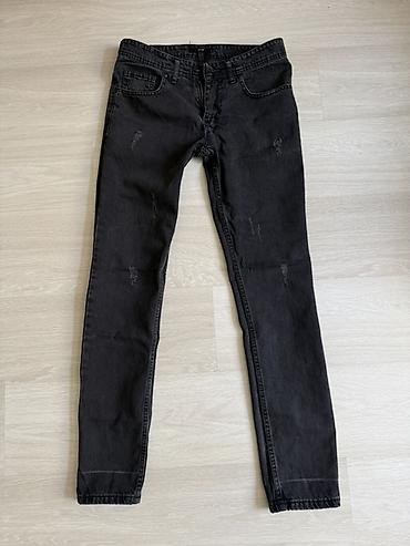 dest geyim: Qara rəngli cins şalvar - Model: dar/skinny kəsim, aşağıdan yığma — 1