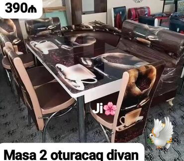 Dolablar: Künc divan və masa desti yeni