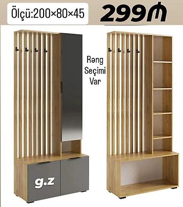taxta rəf: Dəhliz üçün çoxfunksiyalı asma və saxlama sistemi - Ölçü: 200×80×45 — 1
