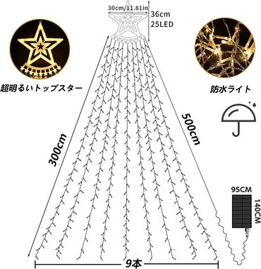 Ostali kućni dekor: 3450din LED zavesa sa zvezdom na vrhu Boja: RGB (multikolor) Dužina — 8