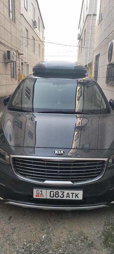 камири машина: Автомобиль Kia Carnival серого цвета с установленным на крыше багажным