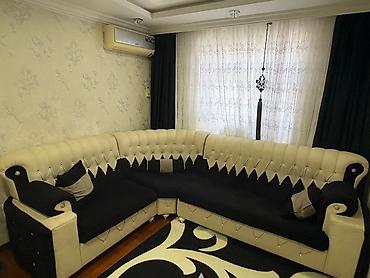 divan kafe: L‑formal künc divan dəsti - Dizayn: Qara‑krem rəng kombinasiyası — 1