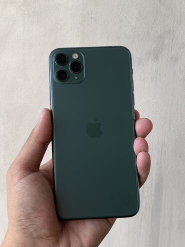Apple iPhone: IPhone 11 Pro Max, Б/у, 256 ГБ, Matte Midnight Green, Чехол, 88 %