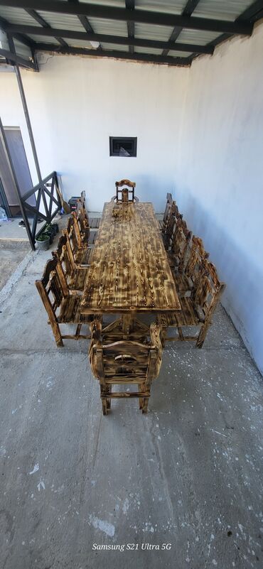bag ucun stol stullar: Новый, Прямоугольный стол, Нераскладной, Со стульями, Дерево, Азербайджан