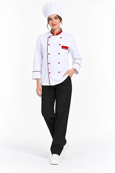 Костюмы: Aşpaz forması – uniseks, professional - Dəst: uzunqollu ikiqat — 2