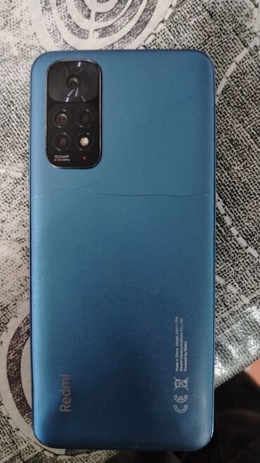 видеорегистратор 3 в 1: Xiaomi Redmi Note 11, 128 ГБ, цвет - Голубой, 
 Отпечаток пальца, Две SIM карты