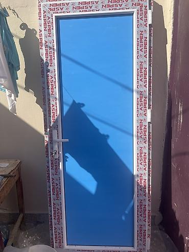 Двери и комплектующие: PVC qapı – Aspen profilli - Material: PVC profil (Aspen markası), ağ — 1