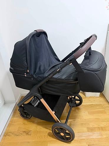 sve po 100: Kolica za bebe – 2 u 1 (ram + korpa za novorođenče) - Elegantna crna — 1
