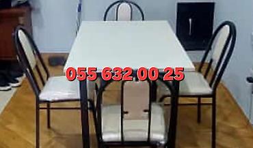 kafe stul: Mətbəx və yemək otağı üçün 4 nəfərlik masa-stul dəsti - Komplekt: 1 — 4