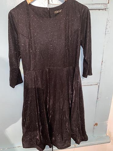 Повседневные платья: Женское платье Платье: - Цвет: чёрный блестящий Состояние:новый — 2