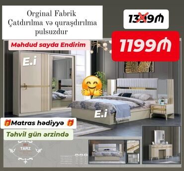 Divan və kreslo dəstləri: Yataq desti yeni