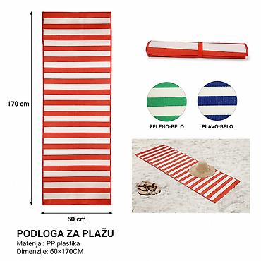 peškir za plažu: KMT PP prugasti plastični prostirka, mešane boje 295812 Praktična — 1