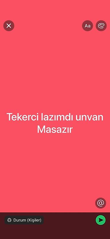 Masazırda təkər ustası tələb olunur. - İş sahəsi: minik və yüngül yük