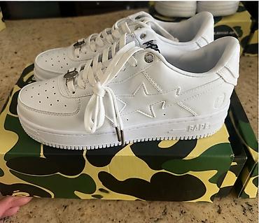 trap star: Кроссовки A Bathing Ape (BAPE) BAPE STA Low, полностью белые. - Верх — 2