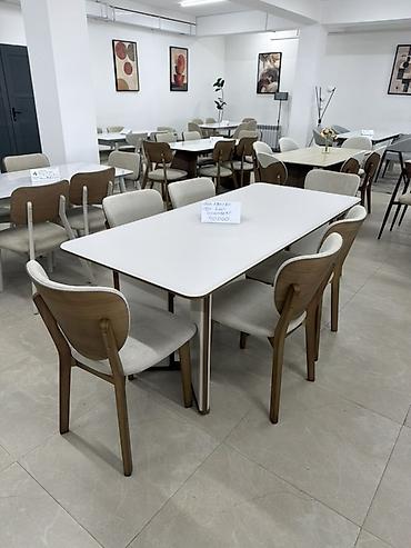 study table: Обеденная группа: прямоугольный стол + 6 стульев. Стол: - Размер — 5